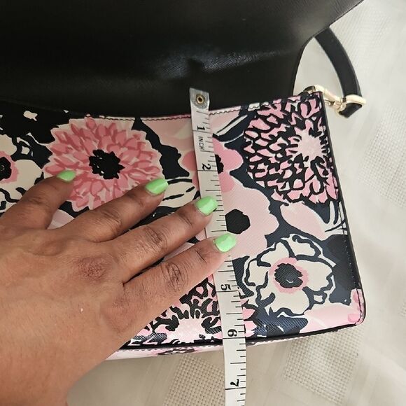 Kate Spade Pink and Black Crossbody Bag with Floral Design - Picture 9 of 16